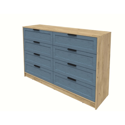 Kомод Тренд КТ-К157 (Дуб золотой ЛДСП/ Дуб лазурный ЛМДФ) Ш1565 В1020 Г451